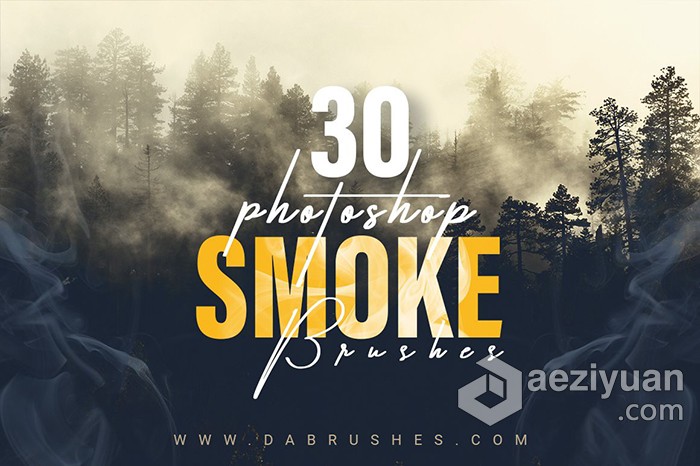 PS笔刷 30个逼真的烟雾烟熏镜头PS笔刷包 30 Smoke Brushes for Photoshop笔刷,真的,烟雾,烟熏,镜头 - AE资源网 www.aeziyuan.com