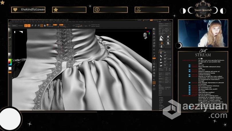 ZBrush教程 ZBrush 3dsmax SP多利亚哥特式服装的设计建模与贴图制作视频教程教程,zbrush,3dsmax,哥特式,服装 - AE资源网 www.aeziyuan.com