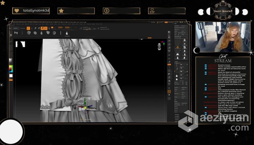 ZBrush教程 ZBrush 3dsmax SP多利亚哥特式服装的设计建模与贴图制作视频教程教程,zbrush,3dsmax,哥特式,服装 - AE资源网 www.aeziyuan.com