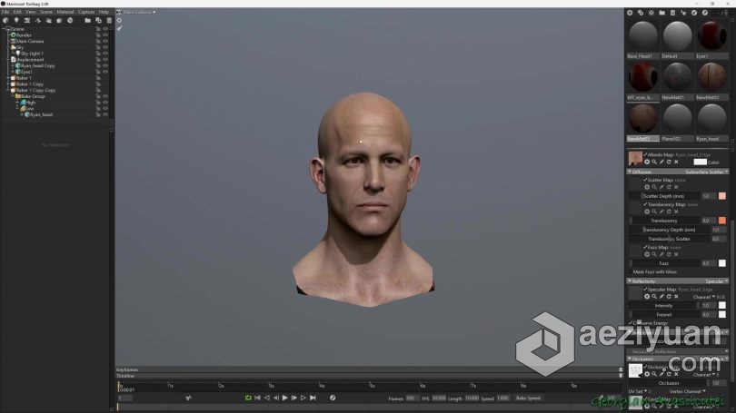 Zbrush教程 Zbrush超精细角色面部雕刻大师级视频教程 - AE资源网 www.aeziyuan.com