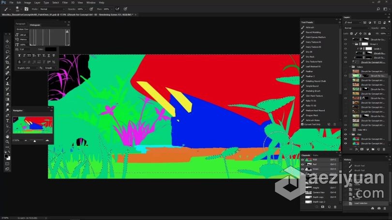 Zbrush教程 Zbrush概念艺术环境从3D构建到2D绘制视频教程教程,概念艺术,环境,构建,绘制 - AE资源网 www.aeziyuan.com