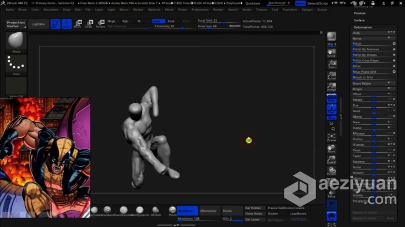 Zbrush教程 漫威X战警大战哨兵3D打印雕刻建模视频教程第一季教程,漫威,大战,哨兵,3d打印 - AE资源网 www.aeziyuan.com