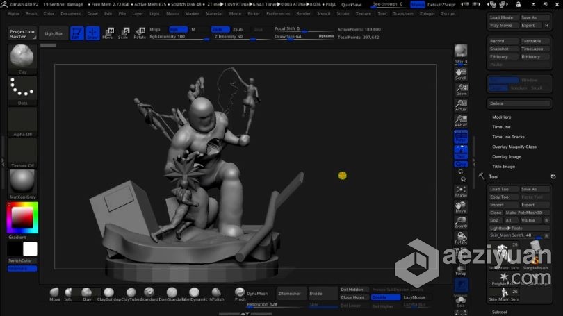 Zbrush教程 漫威X战警大战哨兵3D打印雕刻建模视频教程第一季教程,漫威,大战,哨兵,3d打印 - AE资源网 www.aeziyuan.com