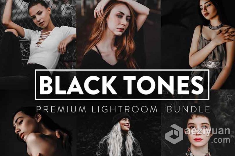 60个黑暗情绪人像Lightroom预设与移动LR预设合集 Black Tones Lightroom Presets - AE资源网 www.aeziyuan.com