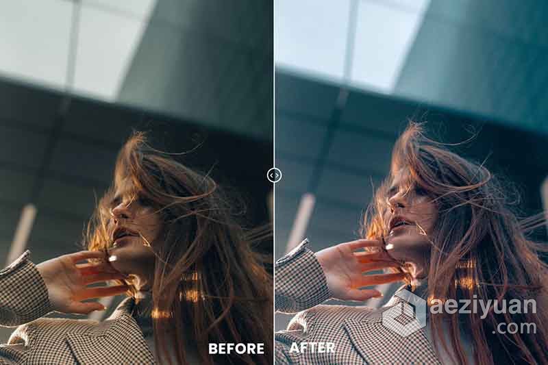 时尚蓝调街拍人像PS动作及Lightroom预设 Pastel Blue Tones Action &amp; Lightroom Preset时尚,蓝调,街拍,人像,动作 - AE资源网 www.aeziyuan.com