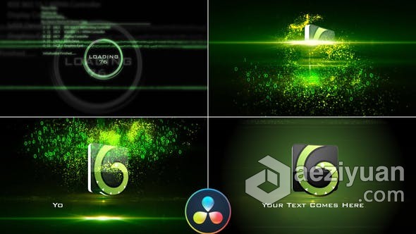 达芬奇模板 数字故障数字宣传片头高科技开场视频 DaVinci Resolve模板 工程 文件达芬奇,模板,数字,故障,开场 - AE资源网 www.aeziyuan.com