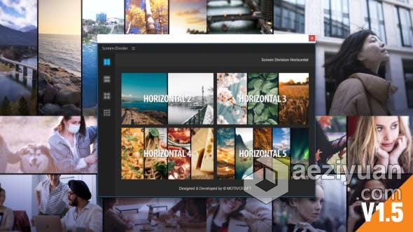 AE脚本 创建多屏分割照片分屏视频墙工具Multi Screen Split Divider AE脚本预设下载 - AE资源网 www.aeziyuan.com