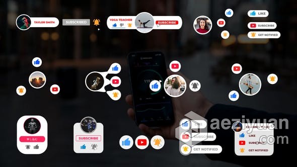 FCPX插件 Youtube Buttons Pack订阅点赞按钮视频条插件,youtube,buttons,订阅,按钮 - AE资源网 www.aeziyuan.com