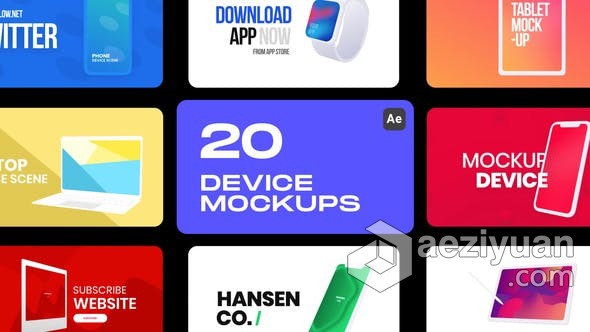 AE模板 手机平板电脑手表设备模型场景展示UI设计应用程序介绍 AE工程 AE文件ae模板,平板电脑,手表,设备,模型 - AE资源网 www.aeziyuan.com