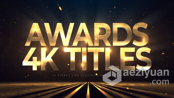 AE模板 Awards 4K Titles 大气线条图形动画金属文字活动宣传片头 AE工程 AE文件awards,title,大气,线条图,图形 - AE资源网 www.aeziyuan.com