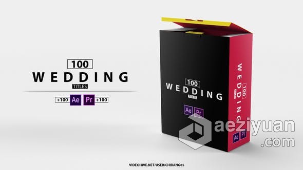 AE模板PR模板 Wedding Titles 100组婚礼视频徽章标题动画 PR与AE工程文件 - AE资源网 www.aeziyuan.com