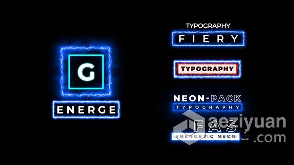 AE模板 5组霓虹灯闪电能量电流效果视频字幕标题动画 AE工程 AE文件霓虹灯,闪电,能量,电流,效果 - AE资源网 www.aeziyuan.com