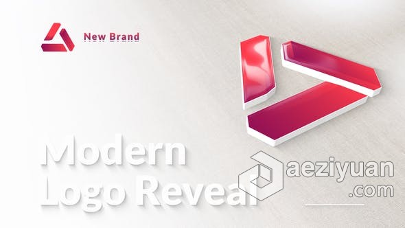 AE模板 3D艺术效果现代几何图形绘制生成光面简约标志LOGO动画 AE工程 AE文件 - AE资源网 www.aeziyuan.com