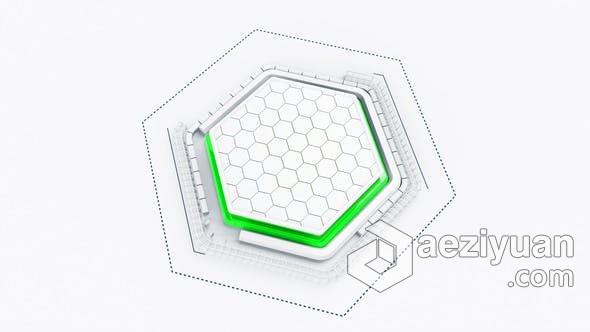 AE模板 三维科技感创意几何六边形蜂窝动画HUD标志LOGO片头 AE工程 AE文件三维,科技感,创意,几何,六边形 - AE资源网 www.aeziyuan.com