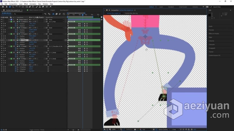 AE教程 AE卡通制作角色镜头动画分步工作流程视频教程卡通,制作,角色,镜头,动画 - AE资源网 www.aeziyuan.com