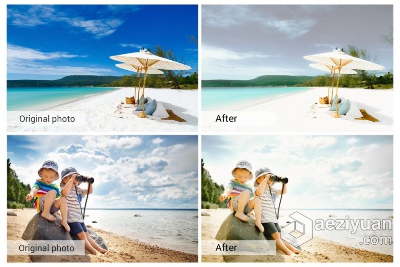 LR预设 热带岛屿清新胶片写真LR预设/LUT预设Lightroom预设 - AE资源网 www.aeziyuan.com