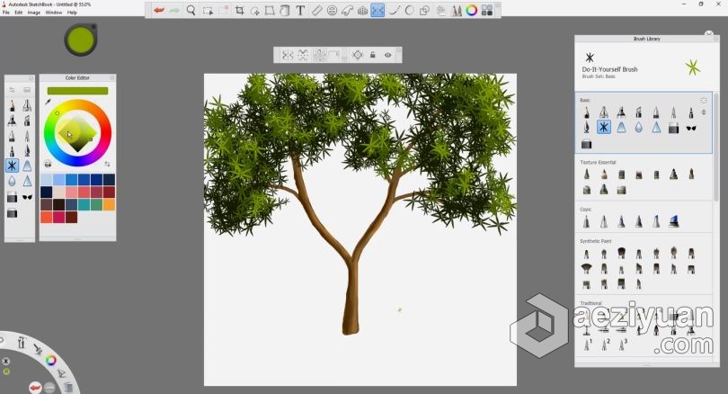 绘画教程 Autodesk Sketchbook创建卡通树木数字绘画视频教程autodesk,sketchbook,创建,卡通,树木 - AE资源网 www.aeziyuan.com