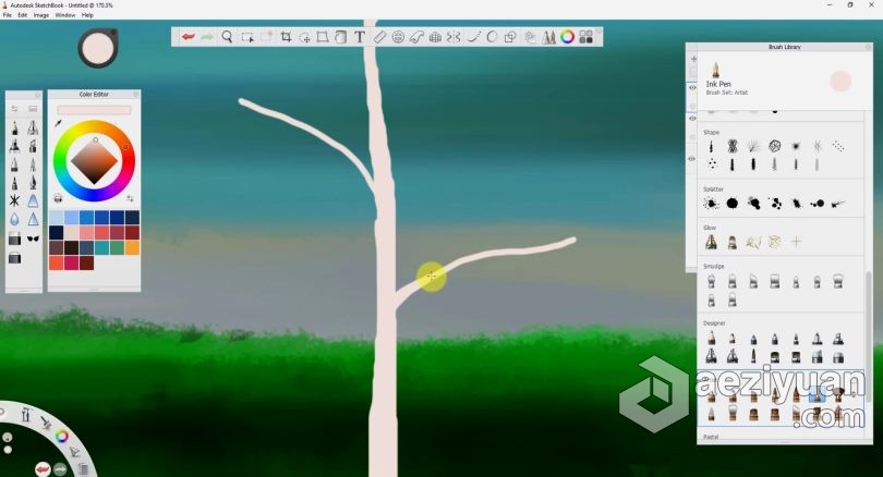 绘画教程 Autodesk Sketchbook创建卡通树木数字绘画视频教程autodesk,sketchbook,创建,卡通,树木 - AE资源网 www.aeziyuan.com
