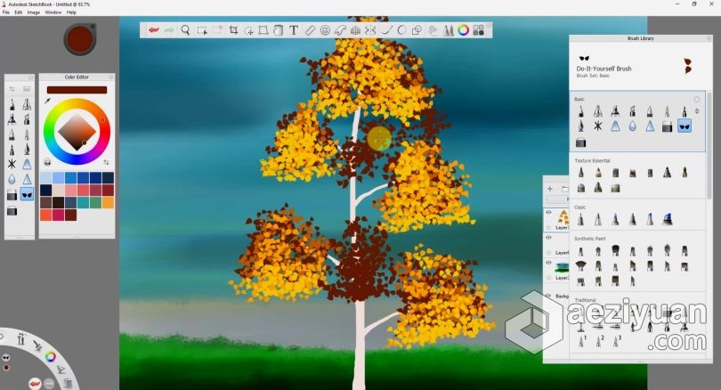 绘画教程 Autodesk Sketchbook创建卡通树木数字绘画视频教程autodesk,sketchbook,创建,卡通,树木 - AE资源网 www.aeziyuan.com