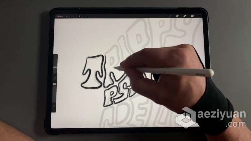 绘画教程 Procreate图像中绘制动态艺术字数字绘画视频教程绘画教程,图像,动态,数字绘画,视频教程 - AE资源网 www.aeziyuan.com
