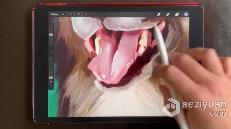 绘画教程 Procreate宠物逼真写实可爱肖像数字绘画视频教程绘画教程,宠物,逼真,写实,可爱 - AE资源网 www.aeziyuan.com