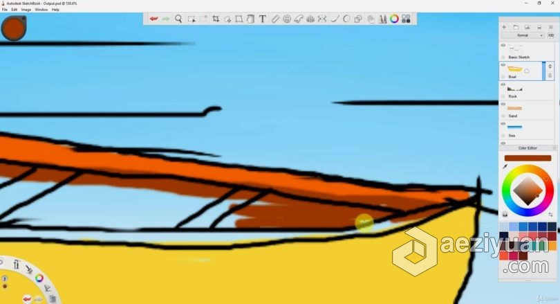 绘画教程 Autodesk Sketchbook8合1植被卡通概念场景数字绘画视频教程 - AE资源网 www.aeziyuan.com