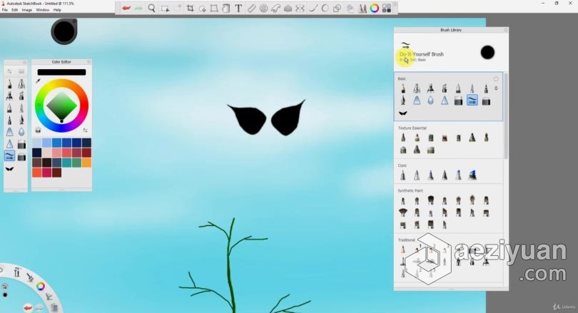 绘画教程 Autodesk Sketchbook8合1植被卡通概念场景数字绘画视频教程 - AE资源网 www.aeziyuan.com
