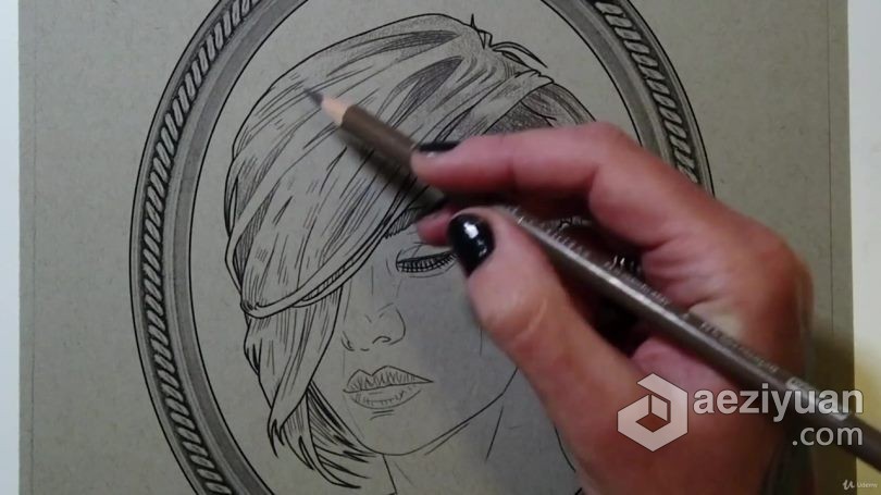 绘画教程 绘制个性怪异头发着色纹理造型技术插图传统绘画视频教程绘画教程,绘制,个性,怪异,头发 - AE资源网 www.aeziyuan.com