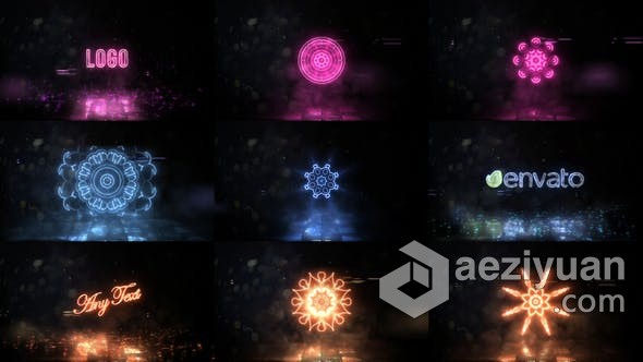 AE模板 万花筒霓虹灯火花粒子发光标志LOGO动画视频片头 AE工程 AE文件下载粒子,标志,动画,视频,片头 - AE资源网 www.aeziyuan.com