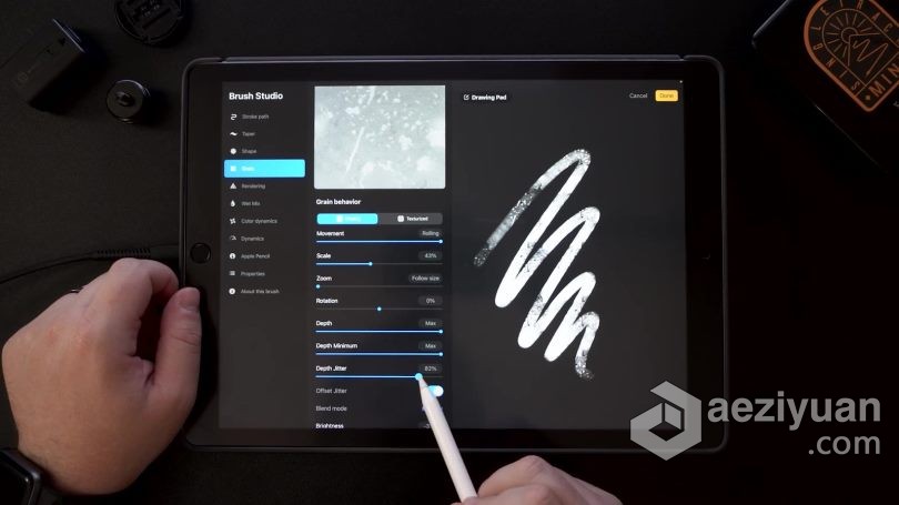 绘画教程 Procreate中创建自定义不同效果画笔视频教程绘画教程,创建,不同,效果,画笔 - AE资源网 www.aeziyuan.com