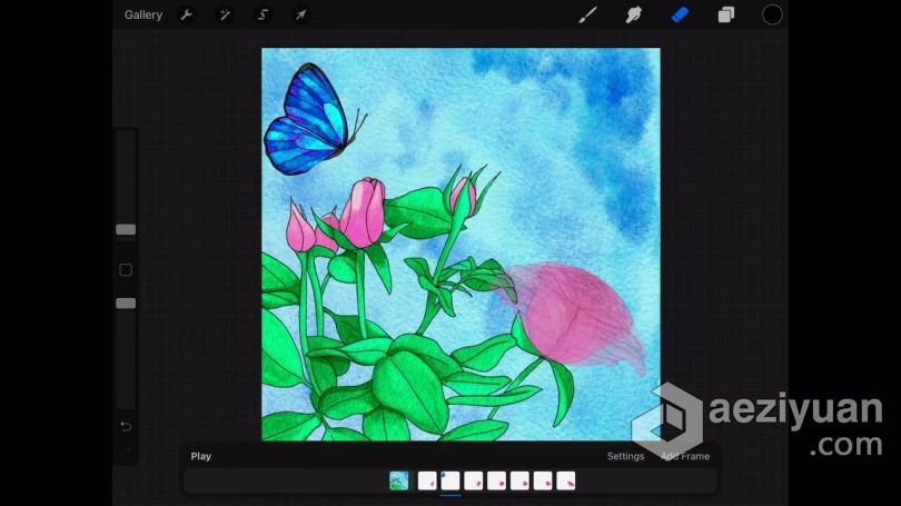 绘画教程 procreate在社交媒体创建水彩画动画插图数字绘画视频教程 - AE资源网 www.aeziyuan.com