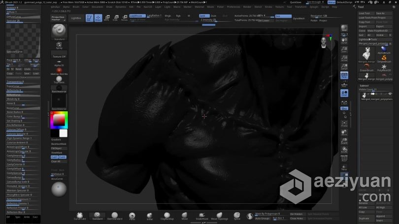 Zbrush教程 Zbrush数字雕刻高质量渲染技术训练视频教程中文字幕 - AE资源网 www.aeziyuan.com