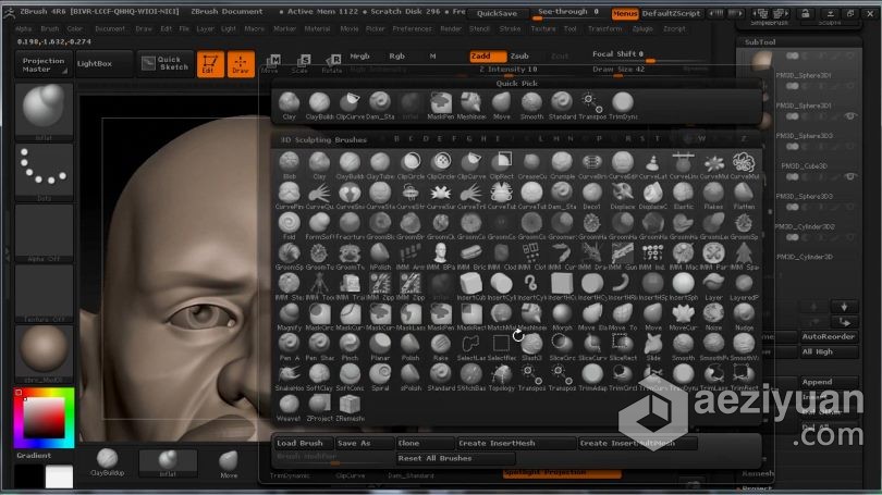 Zbrush教程 Zbrush影视游戏3D角色雕刻制作视频教程 - AE资源网 www.aeziyuan.com