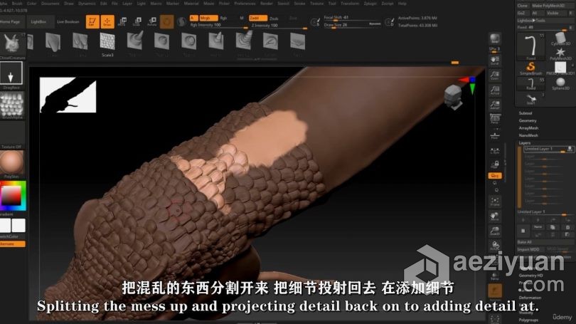 Zbrush教程 Zbrush九头蛇游戏资产模型雕刻全流程视频教程中文字幕教程,zbrush,九头蛇,游戏,资产 - AE资源网 www.aeziyuan.com