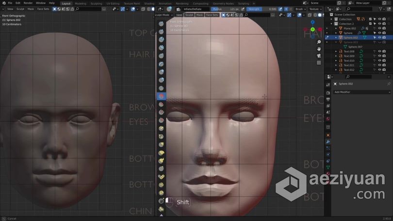 Blender教程 Blender人物头部数字雕刻技术训练视频教程blender,教程,人物,头部,数字 - AE资源网 www.aeziyuan.com