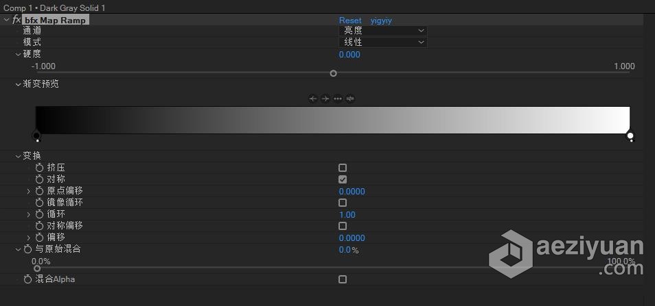 图像映射彩色渐变混合特效中文汉化AE插件 bfx Map Ramp v1.0.4.0 Win图像映射,彩色,渐变,混合,特效 - AE资源网 www.aeziyuan.com