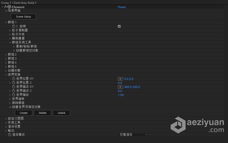 E3D三维模型中文汉化版AE插件 Element 3D v2.2.3 (2184) Win中文版支持多帧渲染 - AE资源网 www.aeziyuan.com