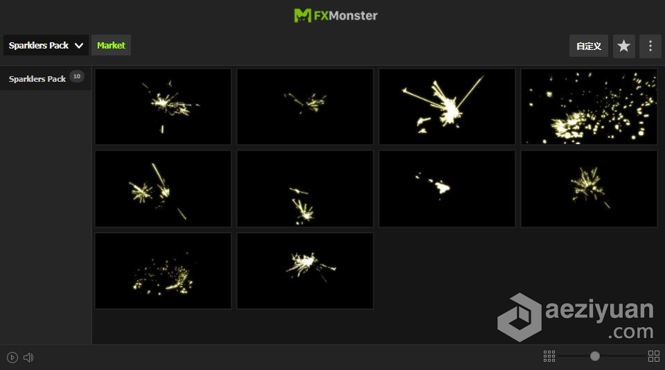 AE脚本预设包-10个卡通烟火元素烟花炮竹火花烟火闪火苗动画 Sparklers Pack FXM预设 - AE资源网 www.aeziyuan.com