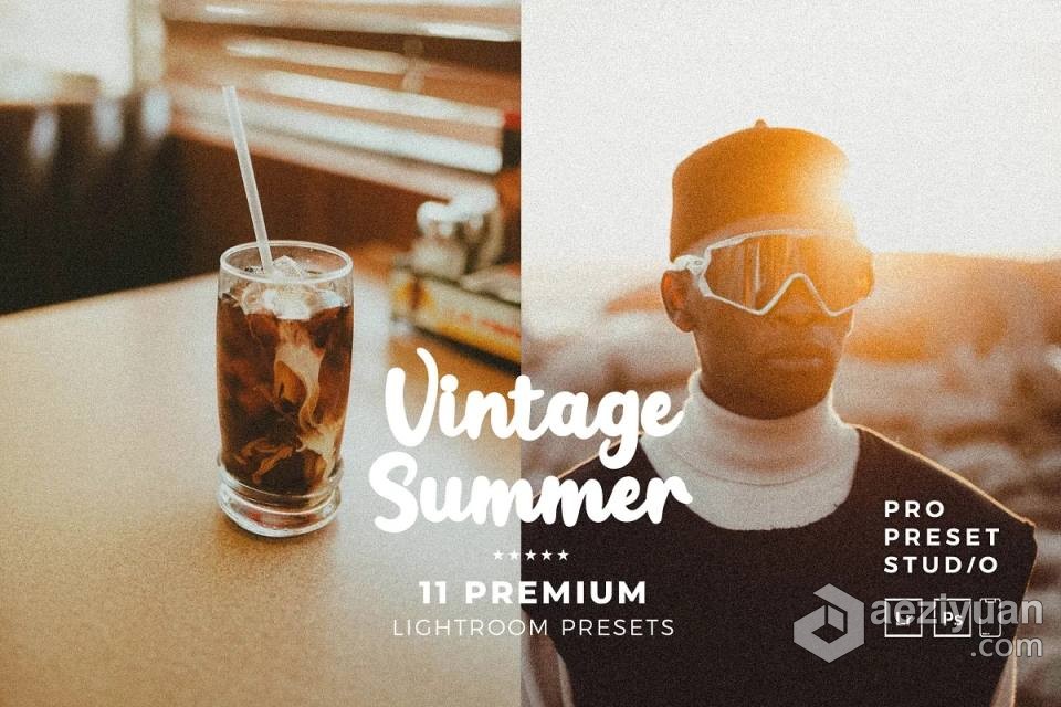 复古胶片高级人像LR预设 Vintage Summers Presets Lightroom复古,胶片,高级,人像,预设 - AE资源网 www.aeziyuan.com