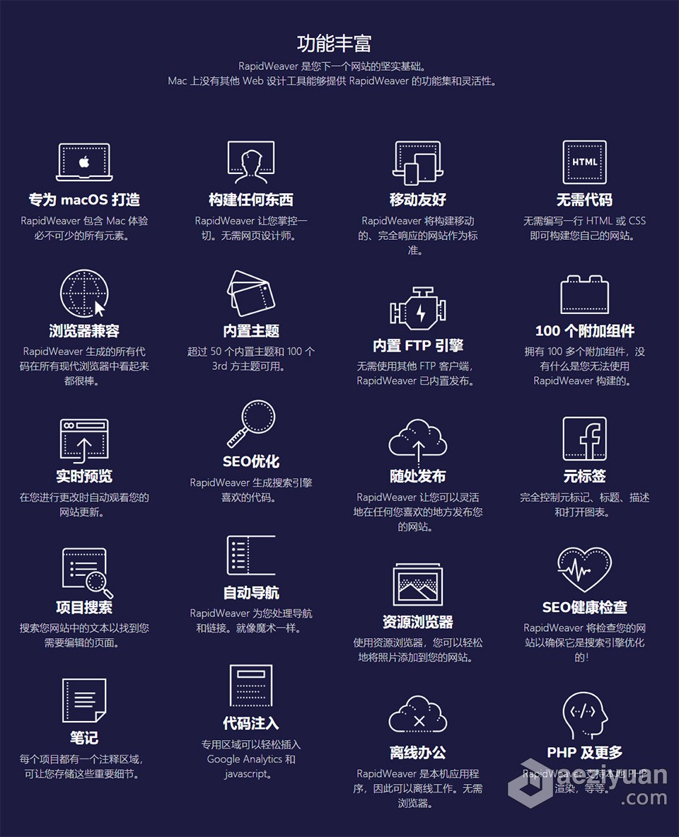 网页设计开发软件 RapidWeaver 9.0 (21040b) for Mac 激活版下载 - AE资源网 www.aeziyuan.com