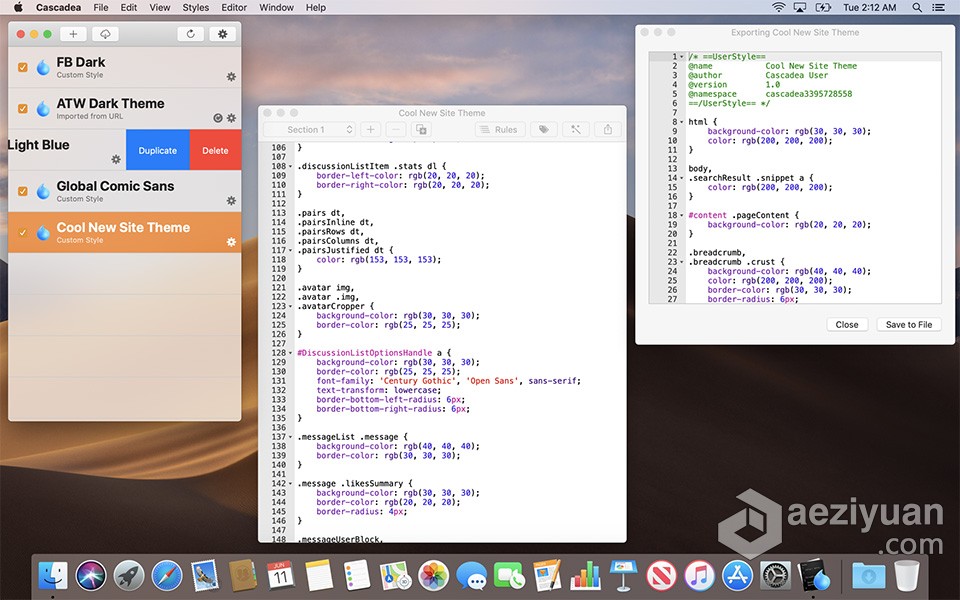 修改任意网站的外观样式 Cascadea 2.1.3 for Mac 激活版下载修改,任意,网站,外观,样式 - AE资源网 www.aeziyuan.com
