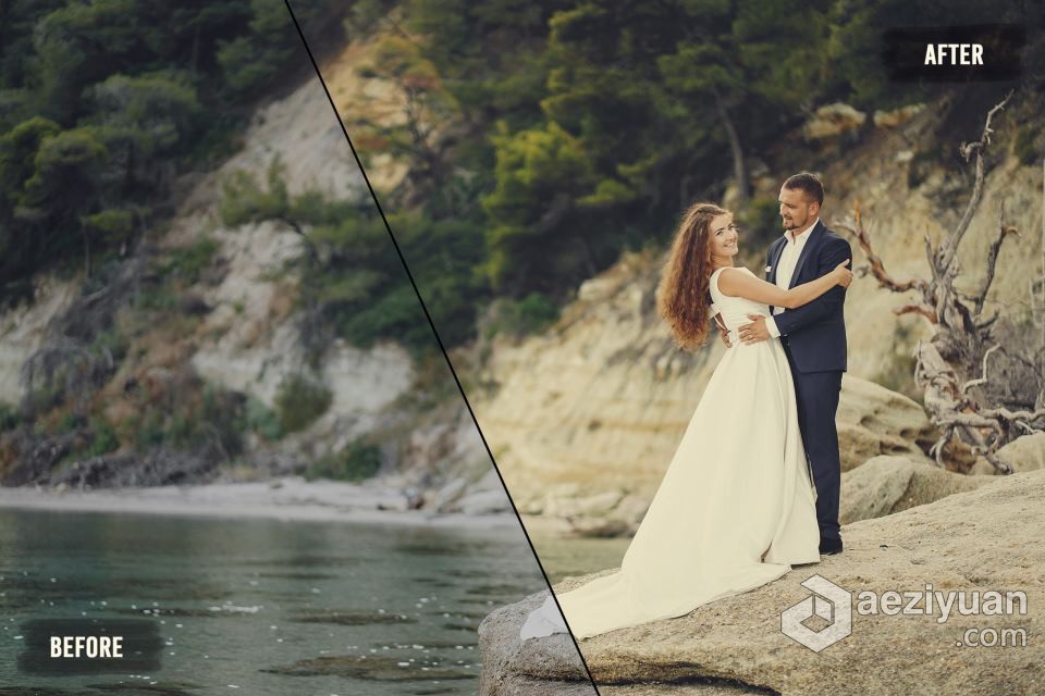 50个海滩婚礼LUT调色预设 50 Beach Wedding LUTs Pack调色,预设,wedding,luts - AE资源网 www.aeziyuan.com