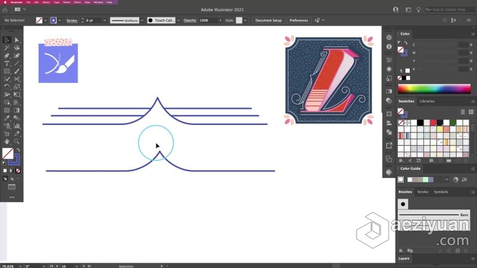 AI创建现代复古首字下沉字母矢量插图工作流程视频教程创建,现代,复古,首字下沉,字母 - AE资源网 www.aeziyuan.com