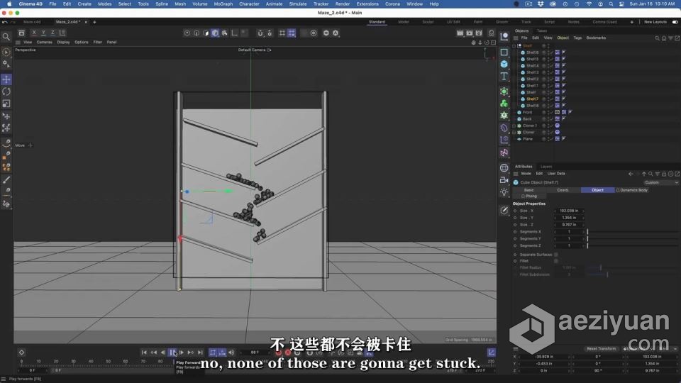 Cinema 4D中3D模拟仿真技术初学者指南视频教程 中文字幕指南,视频教程,中文字幕 - AE资源网 www.aeziyuan.com