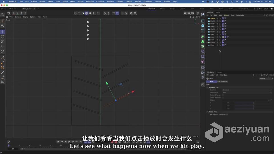 Cinema 4D中3D模拟仿真技术初学者指南视频教程 中文字幕指南,视频教程,中文字幕 - AE资源网 www.aeziyuan.com