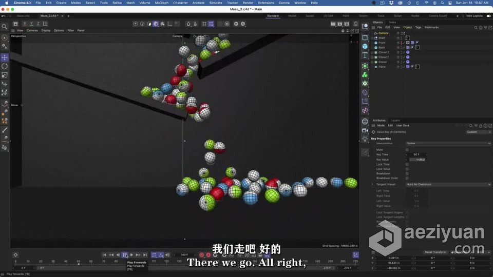 Cinema 4D中3D模拟仿真技术初学者指南视频教程 中文字幕指南,视频教程,中文字幕 - AE资源网 www.aeziyuan.com