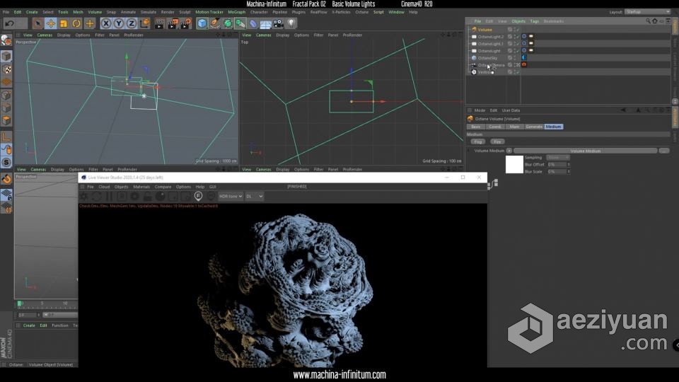 Octane与C4D中Vectron分形复杂场景制作视频教程octane,分形,复杂,场景,视频教程 - AE资源网 www.aeziyuan.com