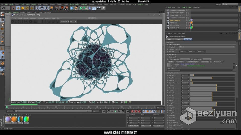 Octane与C4D中Vectron分形复杂场景制作视频教程octane,分形,复杂,场景,视频教程 - AE资源网 www.aeziyuan.com