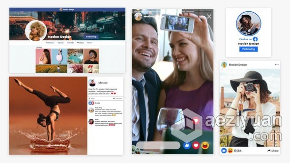 FCPX插件-社交媒体博主帖子画面展示动画效果 Social Media Posts FCPX插件,社交媒体,展示,动画,效果 - AE资源网 www.aeziyuan.com