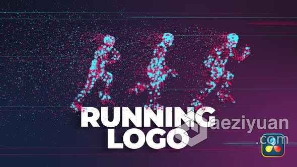 达芬奇模板-粒子形成跑步者运动员LOGO揭示运动标志动画 Running Sport Logo Reveal达芬奇,模板,粒子,形成,跑步者 - AE资源网 www.aeziyuan.com